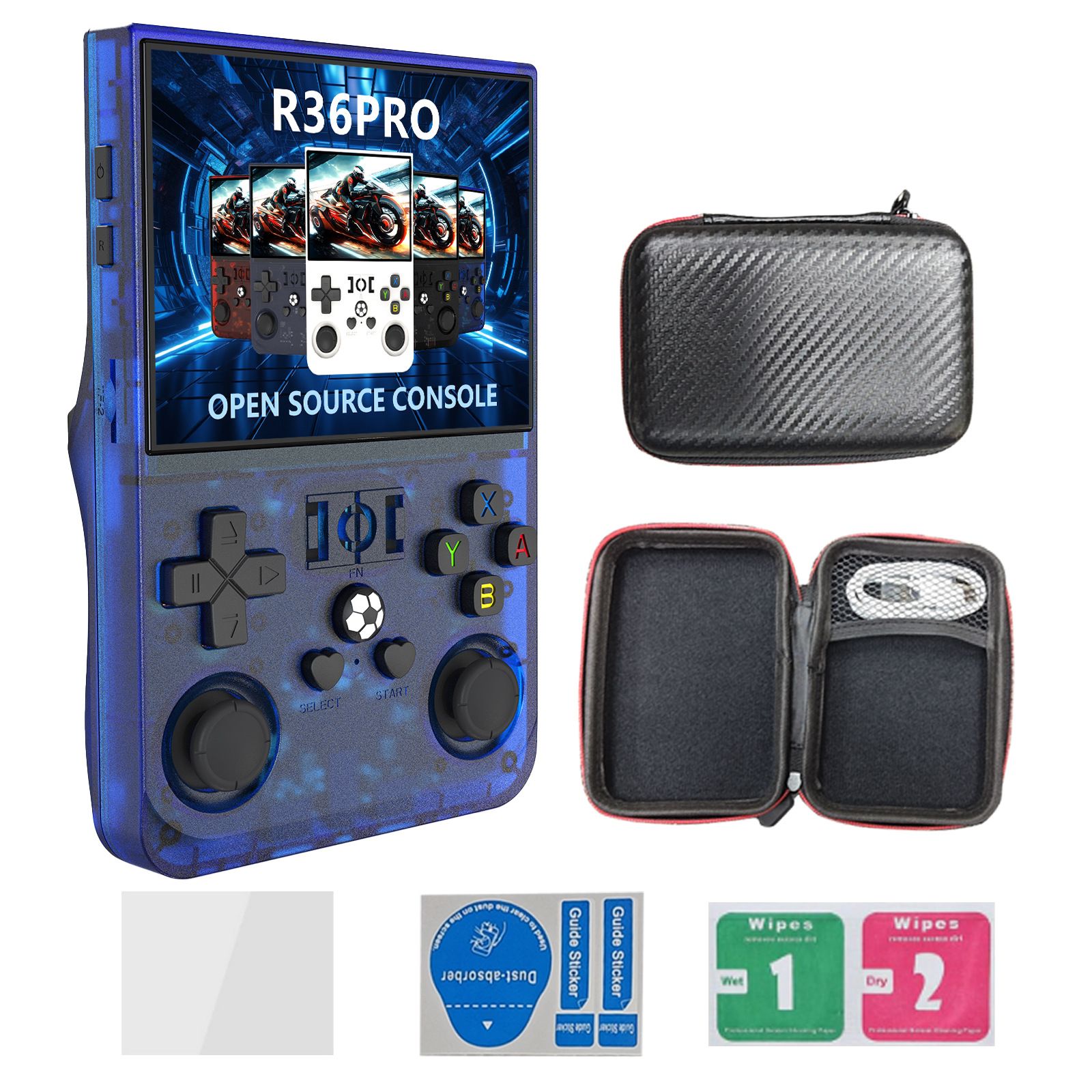 R36PRO open source handheld game machine portable retro GBA arcade PSP double rocker handheld touch screen (send 64G memory card)