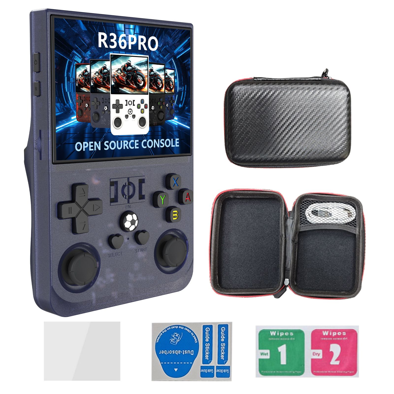 R36PRO open source handheld game machine portable retro GBA arcade PSP double rocker handheld touch screen (send 64G memory card)