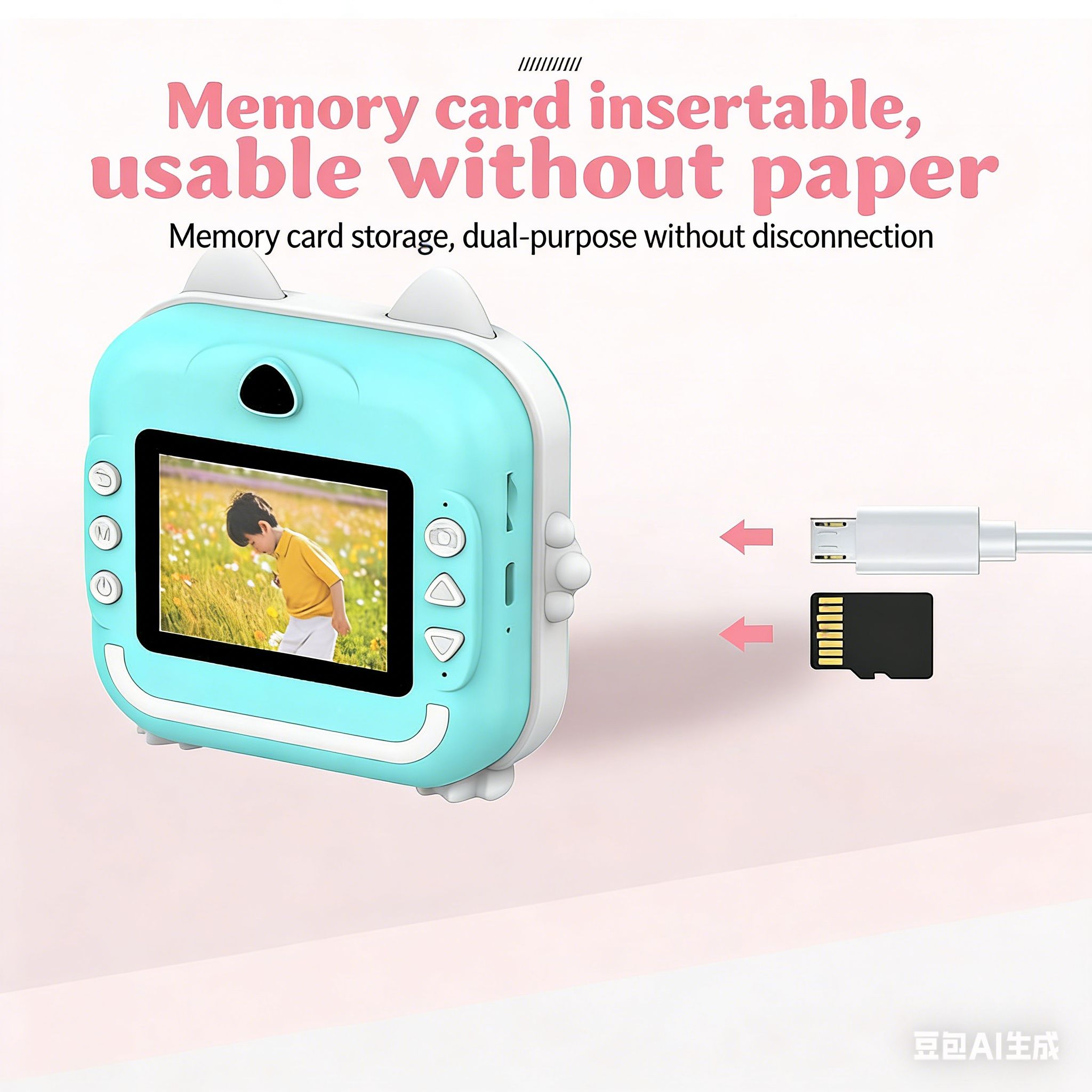 New children's camera polaroid instant printable camera HD digital photography can be connected to the mobile APP to print children's toy camera birthday and holiday gifts.