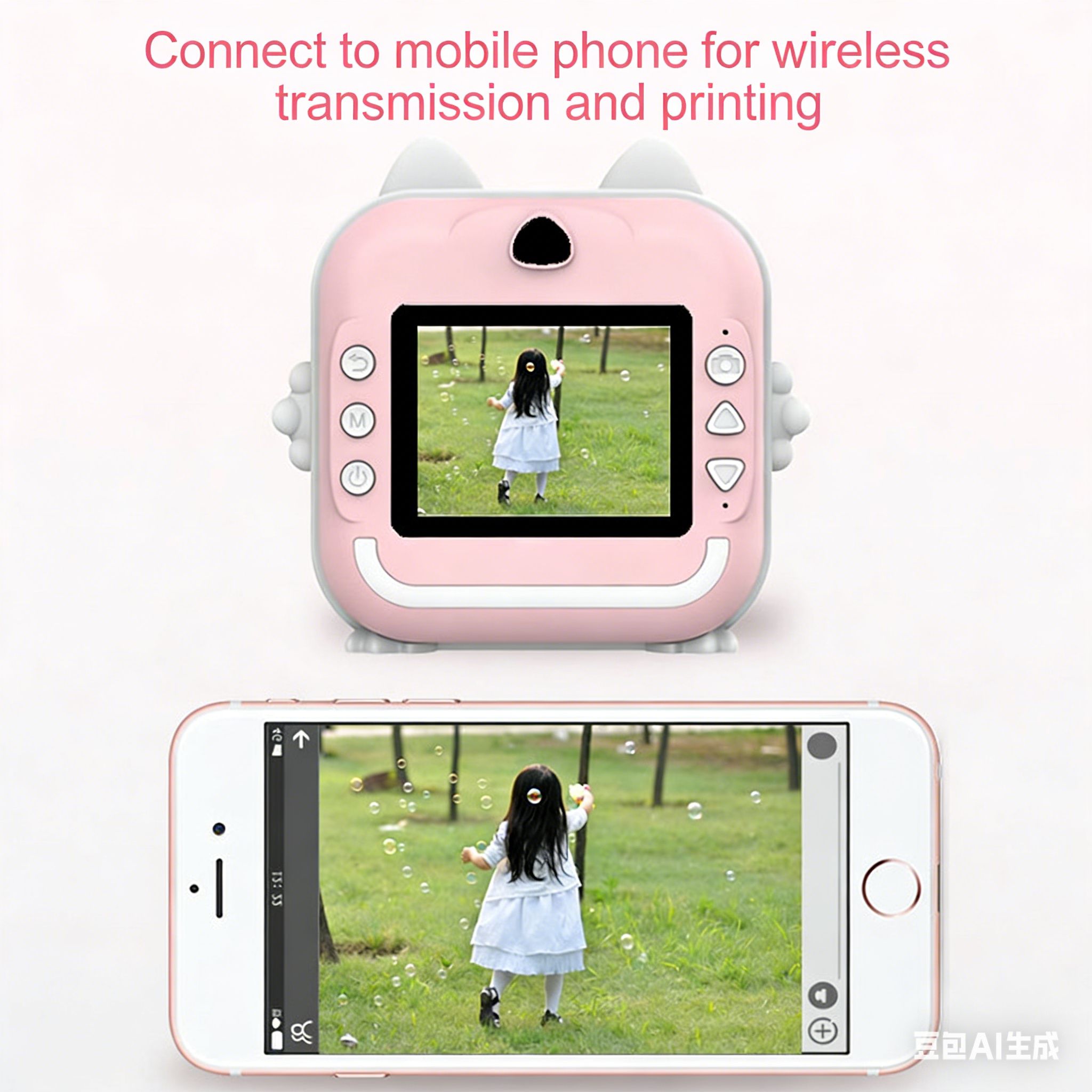 New children's camera polaroid instant printable camera HD digital photography can be connected to the mobile APP to print children's toy camera birthday and holiday gifts.