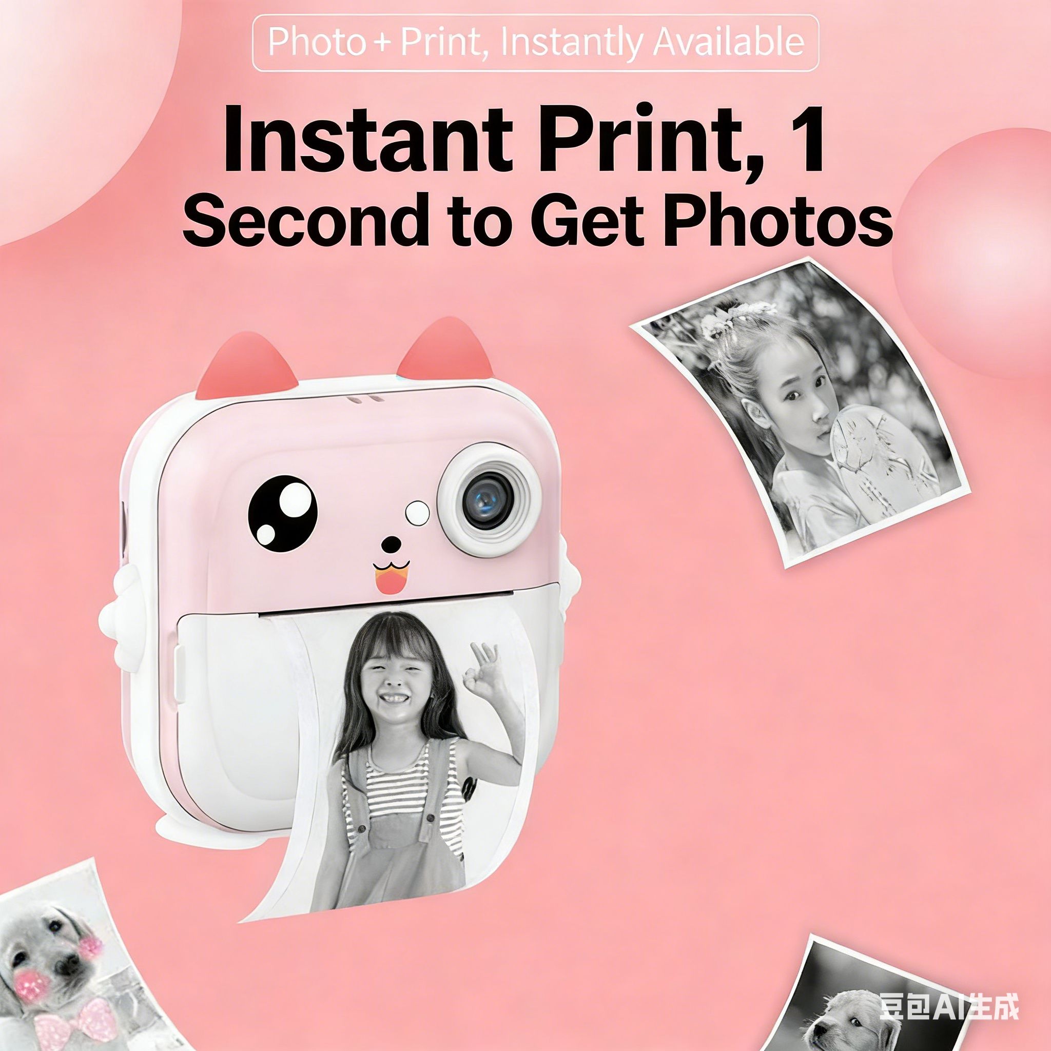 New children's camera polaroid instant printable camera HD digital photography can be connected to the mobile APP to print children's toy camera birthday and holiday gifts.