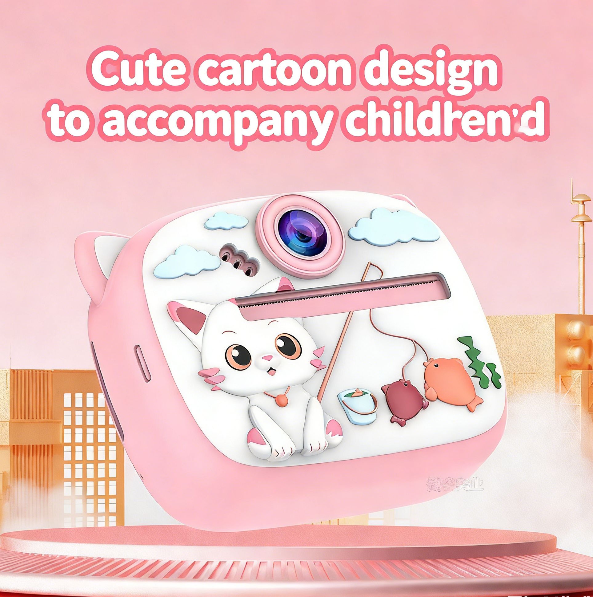 New children's camera polaroid camera can be a portable thermal paper digital camera for children's toys birthday and holiday gifts.