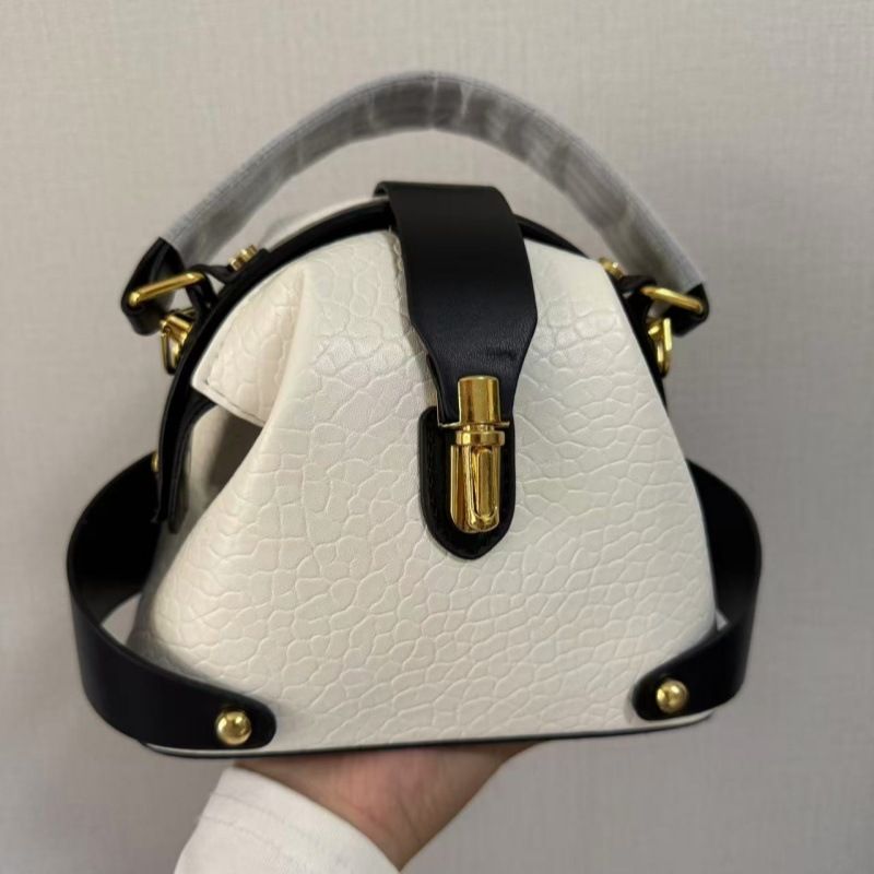 New handbag fashion color matching printed handbag Joker shoulder retro messenger bag mini bag suitable for daily leisure commuting party.