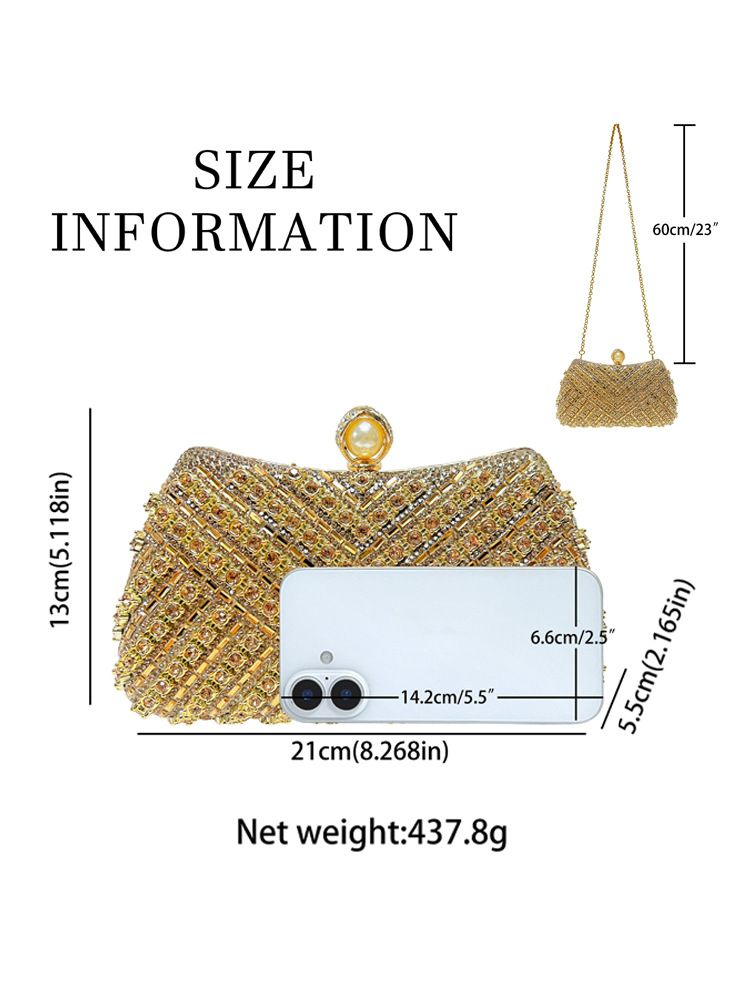 New handbag fashion diamond clutch chain shoulder messenger bag dinner bag box bag suitable for daily leisure commuting party dinner.