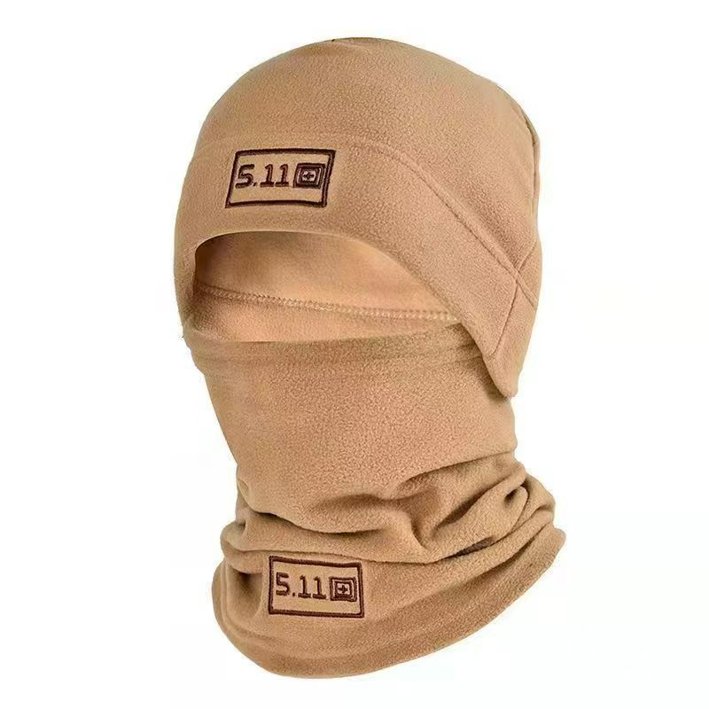Balaclavas Winter Polar Coral Velvet Balaclava Men'S Face Mask Thermal Hat Thermal Head Tactical Military Sports Scarf Ski Hat Blue 50-60cm