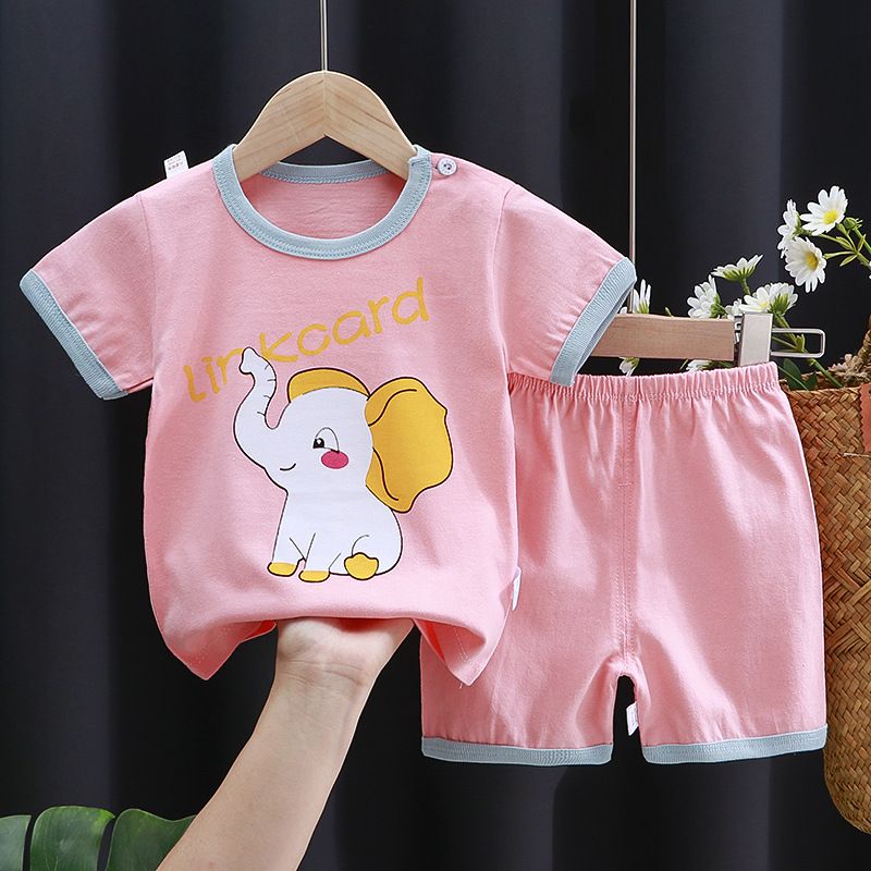 Baby Boys Summer Clothing Sets Children Cotton T-shirt+pants 0-3Year Toddler Kid Sport Outfits Kids Girl Cute Homewear Style1 80cm