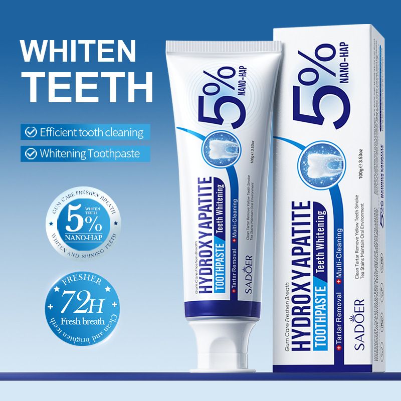 Hydroxyapatite whitening toothpaste, yellowing, toothstain removal, deodorization, cool and anti-cavity toothpaste White One pack