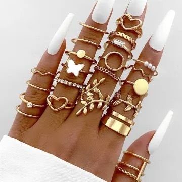 30pcs Elegant Stacking Rings Trendy Infinity Chain Knot Design Inlaid Rhinestone Golden Or Silvery Make Your Call Match Daily Outfits Party Accessories