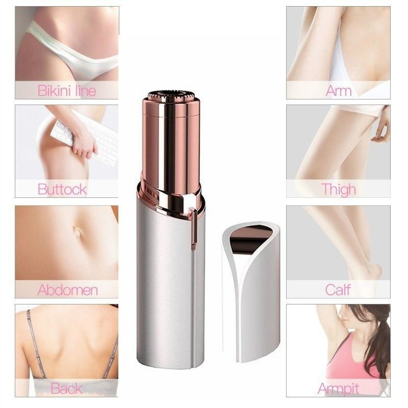 Portable Electric Women Hair Remover Razor Depilator Painless Lipstick Shaver Fashion Epilator Body Facial Hair Removal White Charging model