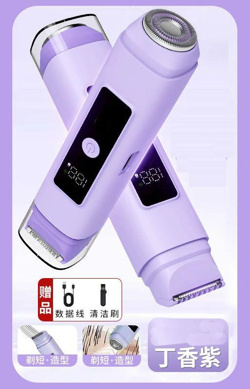 Electric Bikini Trimer Shaver Women: 2 in 1 IPX7 Waterproof Wet & Dry Use Body Hair Trimmer and Facial Hair Remover - Rechargeable Hair Removal Kit for Bikini Underarm Leg Arm Body Face pink as pictur
