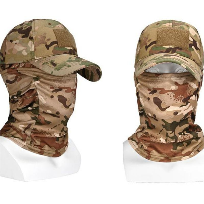 Balaclavas Men'S Military Tactical Balaclava Baseball Cap Full Visor Back Buckle Visor Outdoor Hunting Camouflage Summer camouflage one size