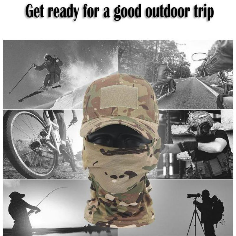 Balaclavas Men'S Military Tactical Balaclava Baseball Cap Full Visor Back Buckle Visor Outdoor Hunting Camouflage Summer camouflage one size