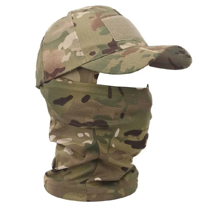 Balaclavas Men'S Military Tactical Balaclava Baseball Cap Full Visor Back Buckle Visor Outdoor Hunting Camouflage Summer camouflage one size