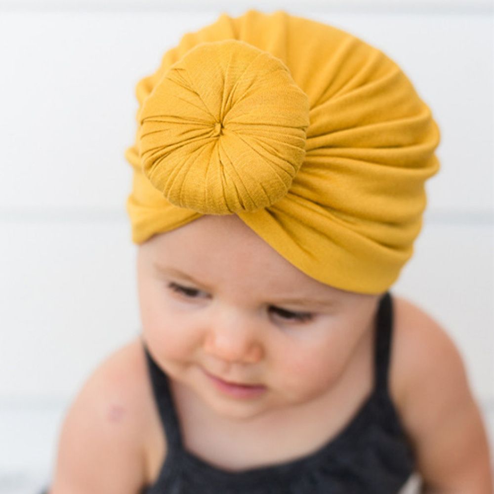 3 Pcs Cute Baby Turban Hat Cotton Soft Head Wraps Knotted Toddler Hat Newborn Caps Boys and Girls 3pcs one size