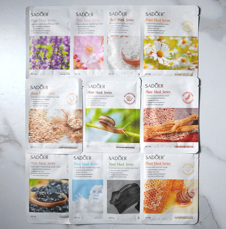 Mask 25g - SADOER Plant & Fruit Sheet Mask, Wholesale from Skincare Factory for Foreign Trade Live Streaming Avocado-牛油果 25g