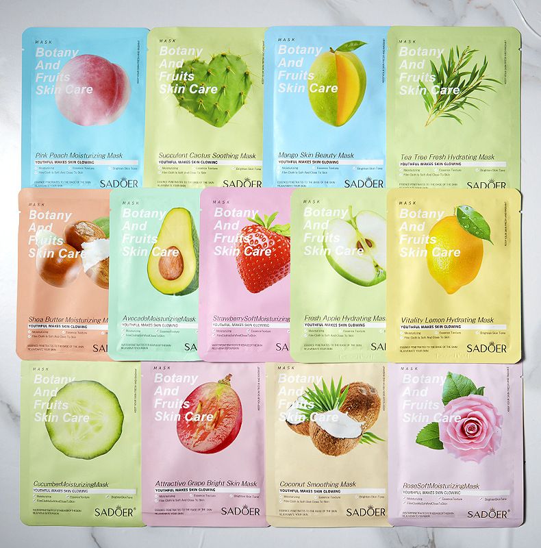 Mask 25g - SADOER Plant & Fruit Sheet Mask, Wholesale from Skincare Factory for Foreign Trade Live Streaming Avocado-牛油果 25g