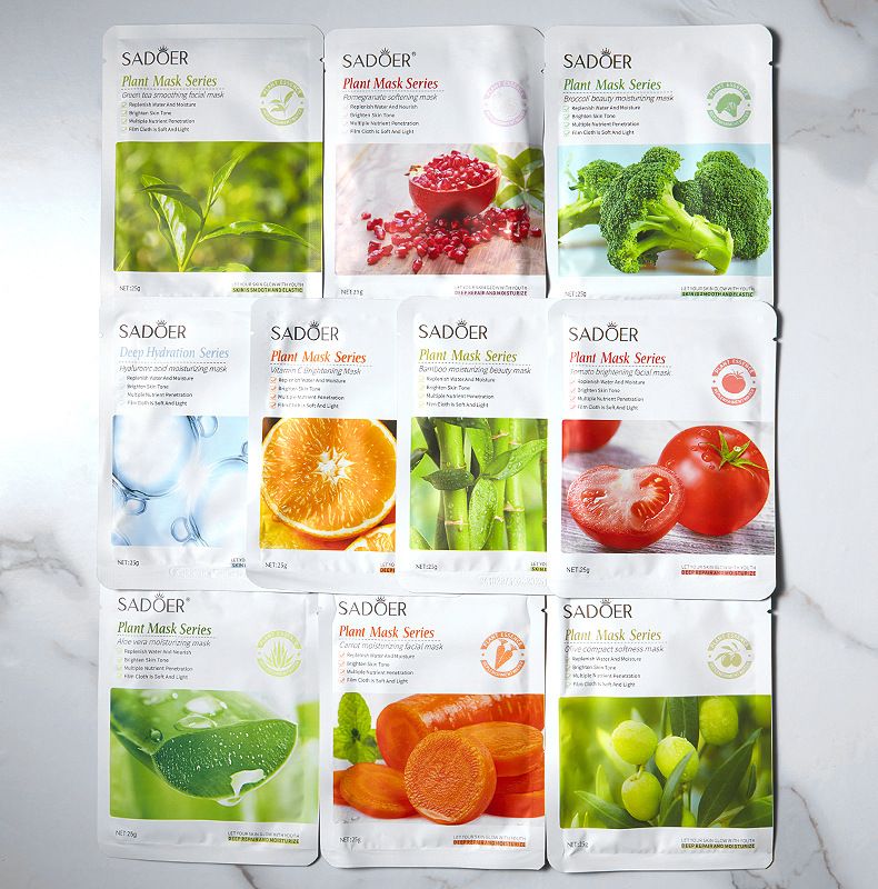Mask 25g - SADOER Plant & Fruit Sheet Mask, Wholesale from Skincare Factory for Foreign Trade Live Streaming Avocado-牛油果 25g