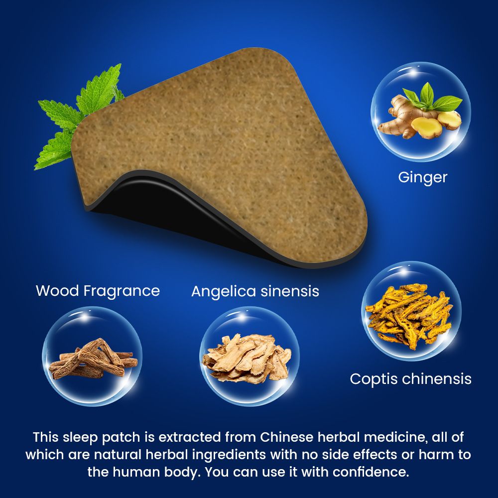 Sleep Patches - Amazon US FDA Cross-border E-commerce Medicated Plasters, Acupoint Patches, Health-preserving Patches to Aid Sleep Blue-蓝色 30 patches /bag