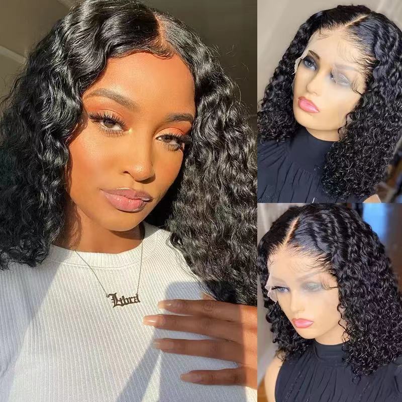 Vendor Cheap Double Drawn Virgin Hair Wig Glueless Hd Lace Wig Real Vietnamese Bone Straight Human Hair Lace Bob Wig Black 14 inch