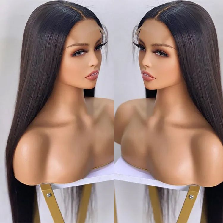 12A Bone Straight Vietnamese Wig Human Hair Lace Front Double Drawn Glueless Pre Plucked HD Lace Full Frontal Wigs Vendor Dark Brown 20 inch