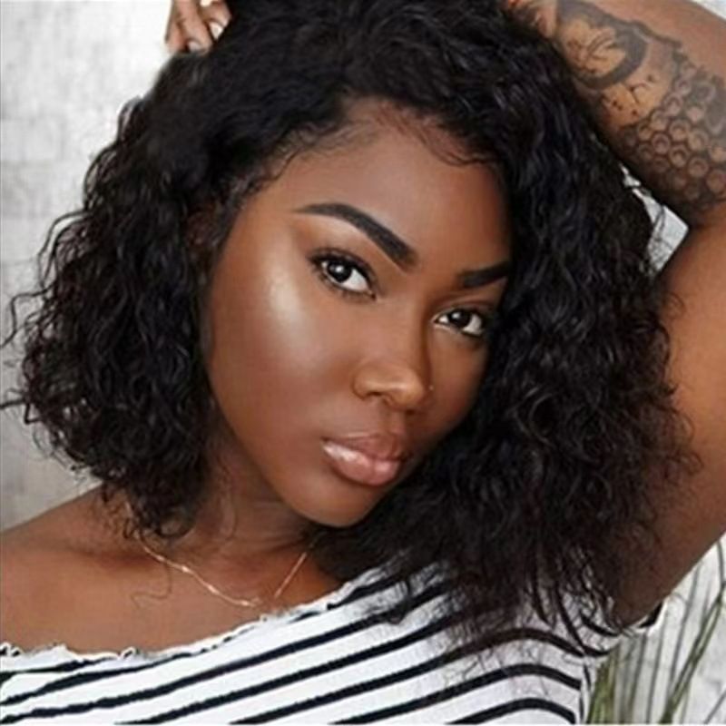 Short Hair Afro Kinky Curly Wigs for Women African Synthetic Cosplay Wigs Wholesale Black 10 inch