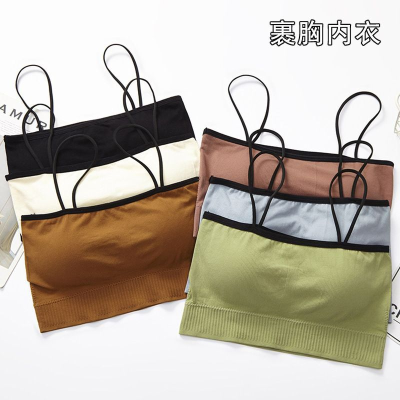 3PCS New seamless one-piece camisole strapless lingerie for girls, sexy, sporty, chest hugging, beautiful vest, bra lingerie for women black one size fits all