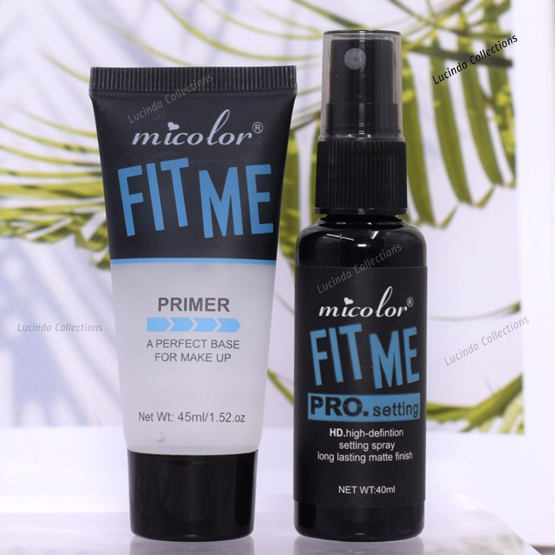 2 In 1 Micolor Fit Me Primer + Pro. Setting Spray Fixer HD High Definition long lasting Matte finish base for Makeup