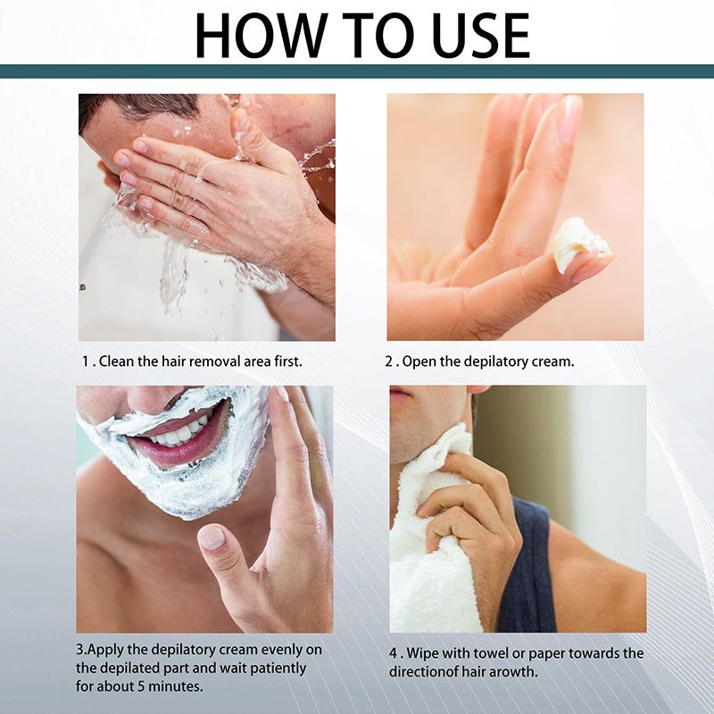 Men Hair Removal Cream Mild Non Irritating Facial Beard Armpit Leg Chest Hairs Clean Skin Nourishes Repair Skin Body Care