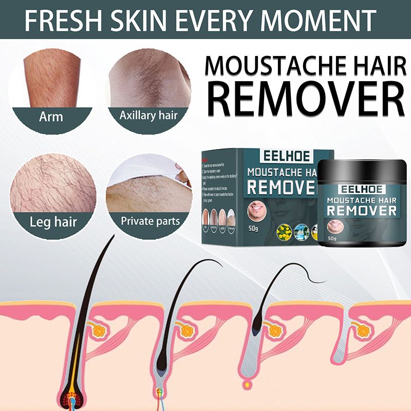 Men Hair Removal Cream Mild Non Irritating Facial Beard Armpit Leg Chest Hairs Clean Skin Nourishes Repair Skin Body Care