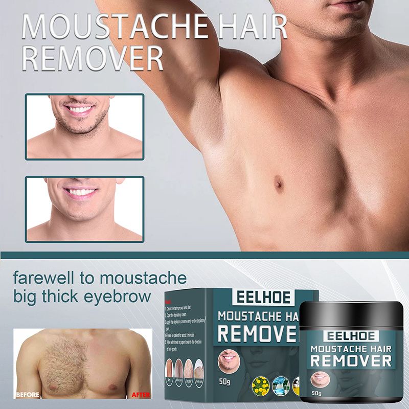 Men Hair Removal Cream Mild Non Irritating Facial Beard Armpit Leg Chest Hairs Clean Skin Nourishes Repair Skin Body Care