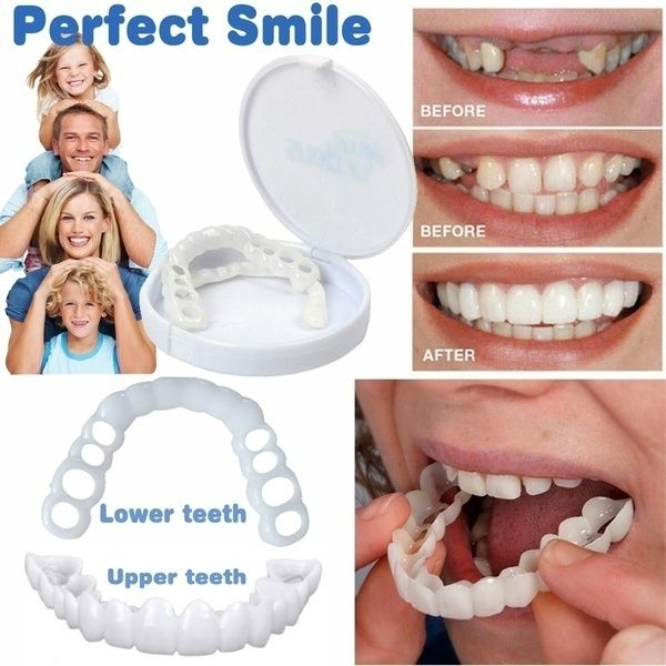 Upper and Lower Braces Cosmetic Snap On Instant Perfect Smile Comfort Fit Flex Teeth Veneers