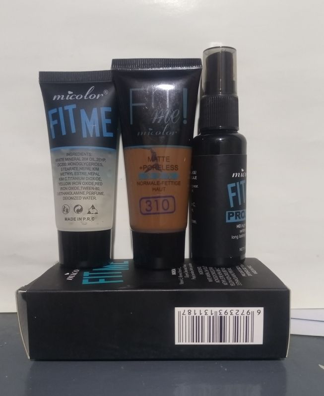 Micolor 3 pcs Fit Me Primer + Pro. Setting Spray Fixer + foundation
