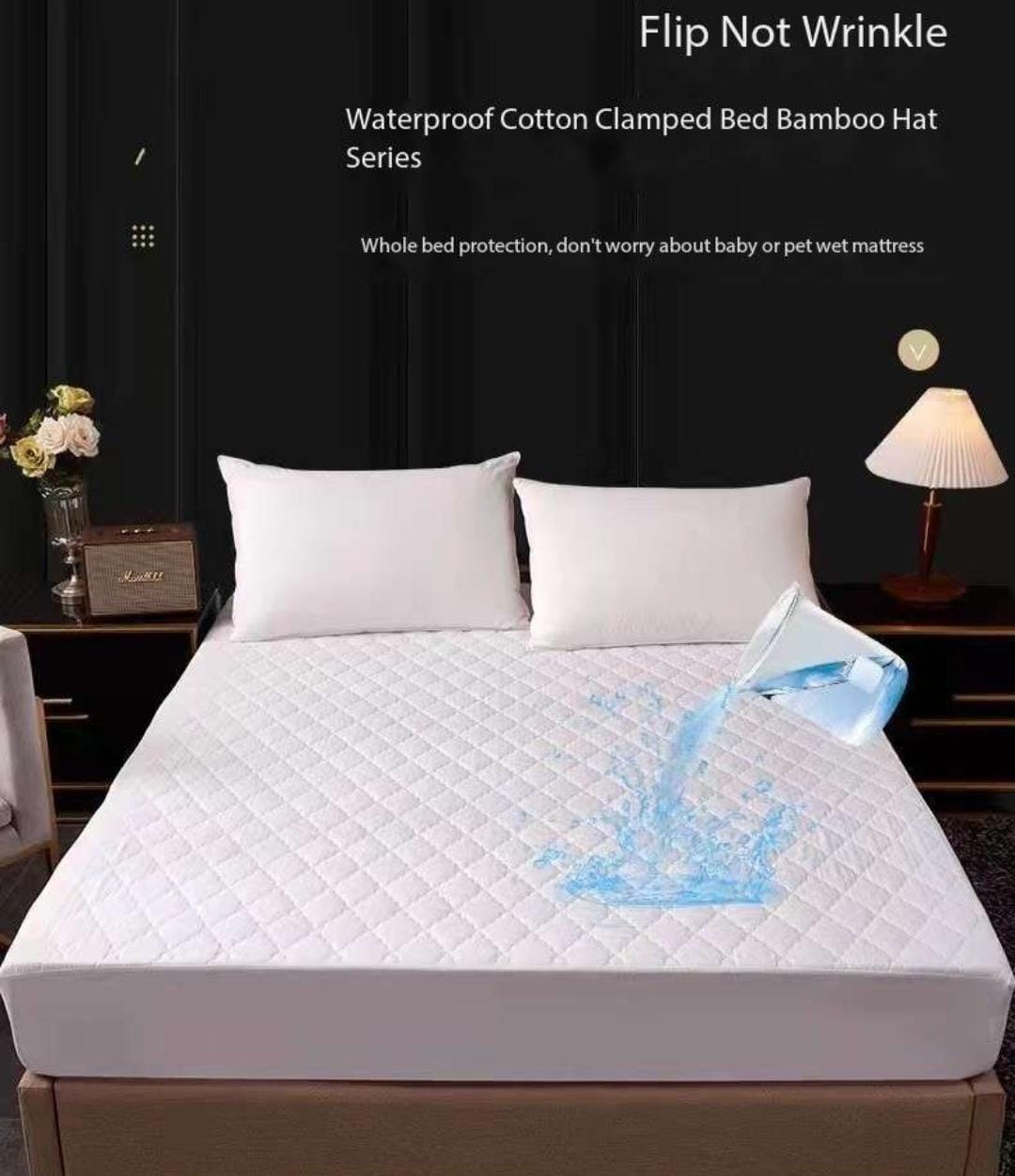 Mattress Protector Waterproof Fitted Sheet Soft Quilted Fitted Breathable Waterproof Mattress Pad Cover Bed Sheet