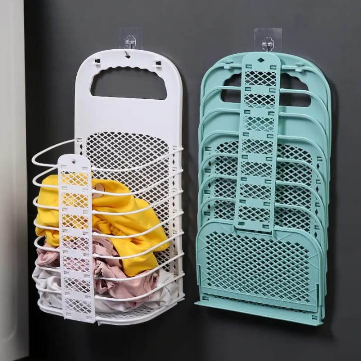 Foldable laundry basket now available ,Keep your space tidy with this foldable laundry basket, available in gray and white, measuring 28x17x47cm—perfect for compact, stylish storage
