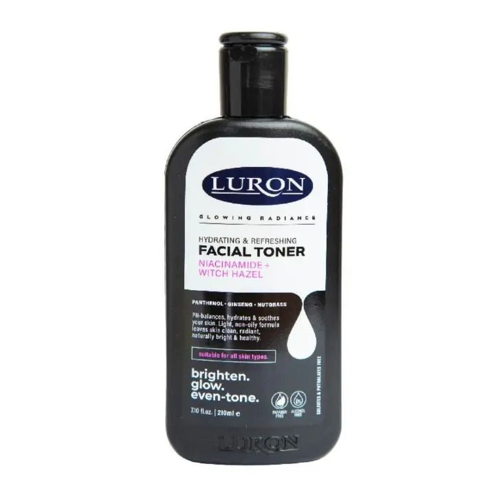 Luron Niacinamide Hydrating Facial Toner 210ml Alcohol-free Facial Toner pH-balances, Hydrates, Refreshes Brightens Glow Even Tone Soothes your skin