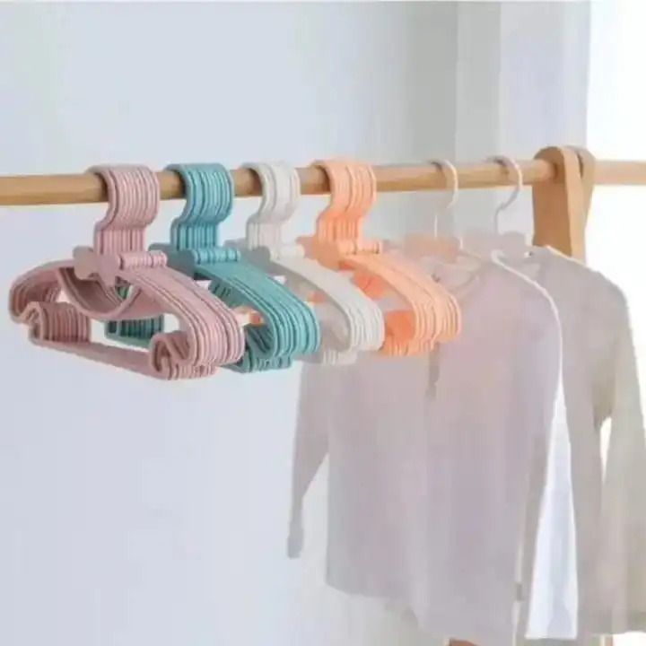 Strong Generic 1 Dozen (12pc) New Kid's Hangers: 12-Piece Non-Slip Hanger Set – Plastic Kids Hangers, Perfectly Designed to Fit Babies, Toddlers, and Teen Clothing