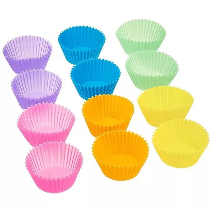 12/Pcs Silicone Cupcakes/Cup Cakes/Muffin/Queen Cakes Baking Molds Cases