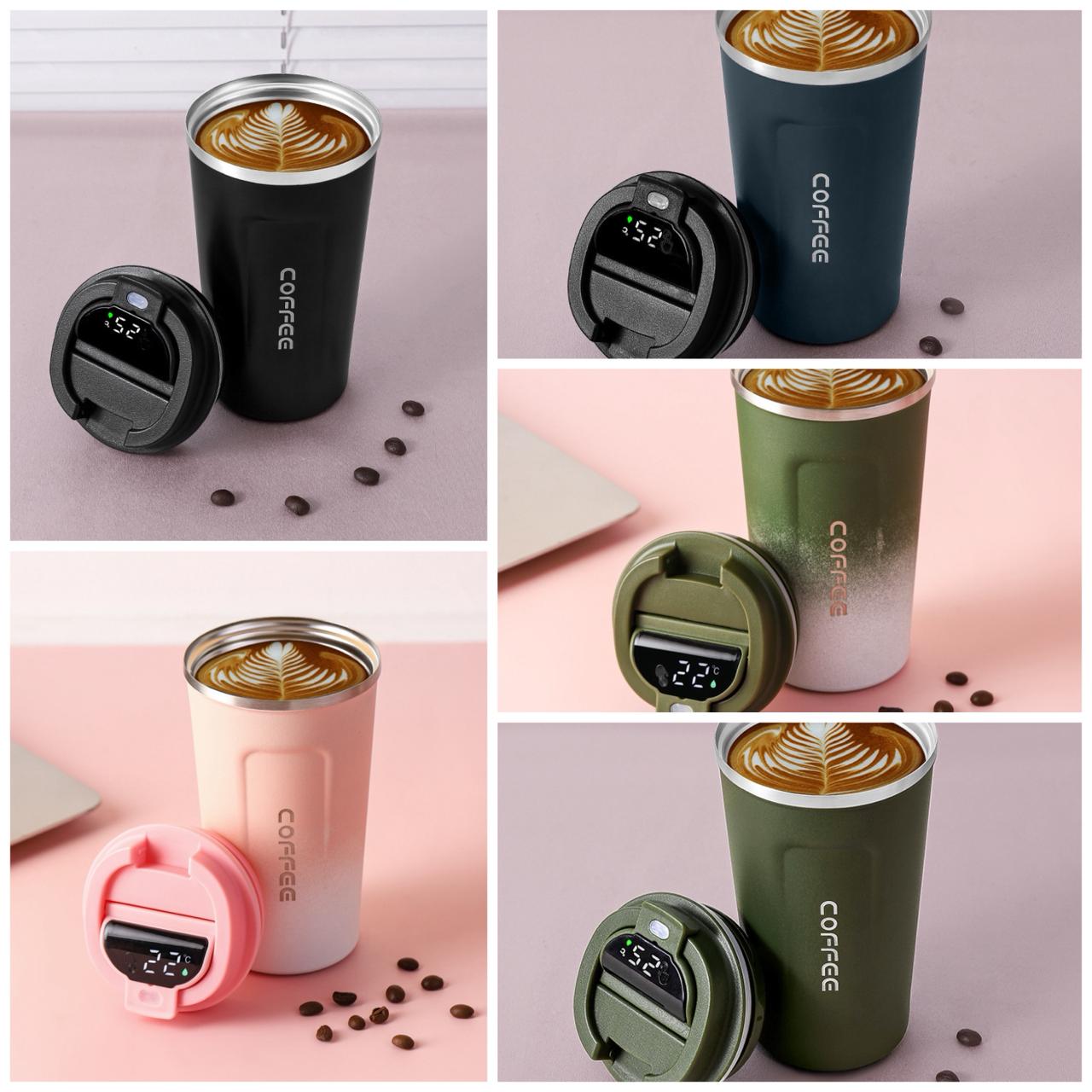 510ml Smart lid Thermos Coffee Mug Stainless Steel Coffee Cup Temperature Display Vacuum Flask Thermal Tumbler Insulated Water Bottle