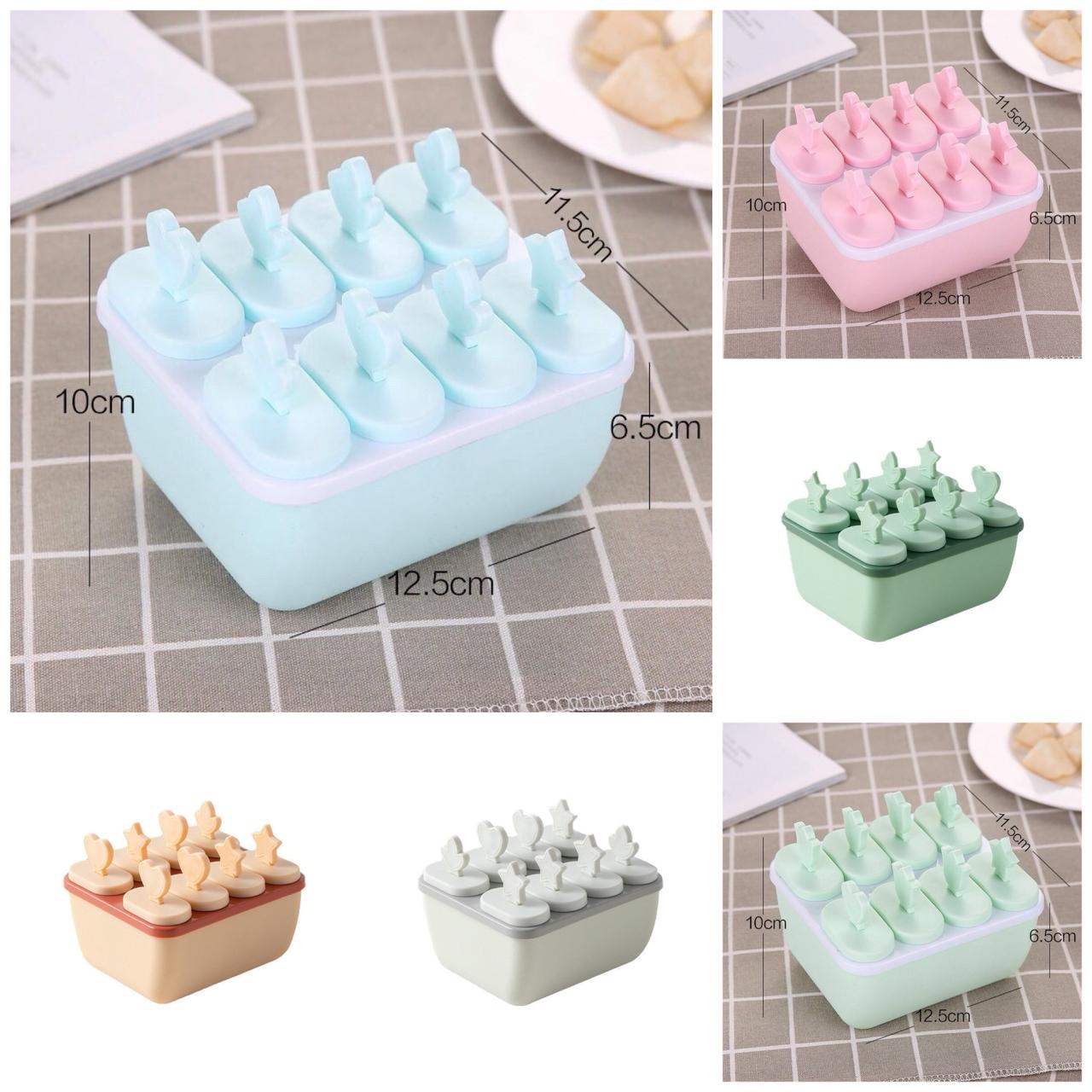 🪄🌿RESTOCKED NOW 🌿🥕8-pop Set Ice Cream Mold Mould Popsicle Maker Box DIY▪️made from food grade silicone and premium plastic sticks which is safe to make various kind of food that you like.