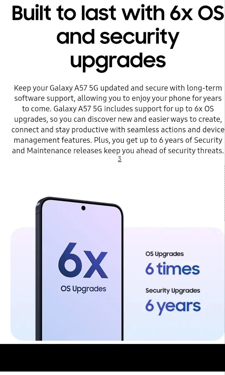 Samsung Galaxy A57 5G 128GB/256GB Get a free charger, earphones and cover with the purchase.