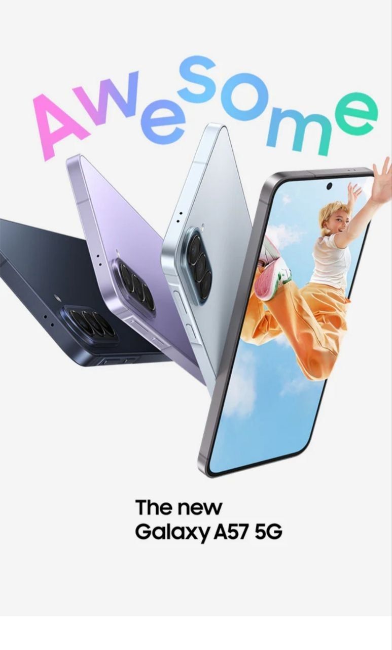 Samsung Galaxy A57 5G 128GB/256GB Get a free charger, earphones and cover with the purchase.