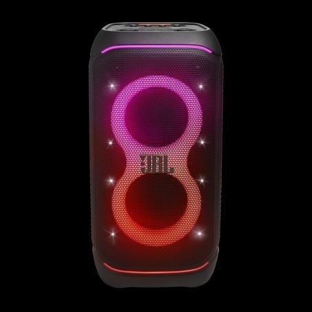 JBL PartyBox Stage 320. Party from dusk till dawn with up to 18 hours of play time on a single charge.