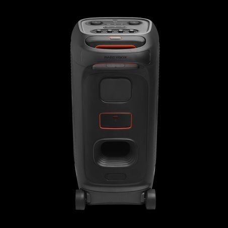JBL PartyBox Stage 320. Party from dusk till dawn with up to 18 hours of play time on a single charge.