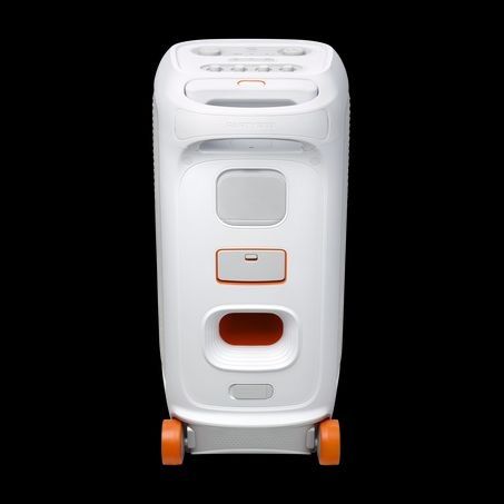 JBL PartyBox Stage 320. Party from dusk till dawn with up to 18 hours of play time on a single charge.