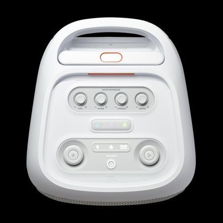 JBL PartyBox Stage 320. Party from dusk till dawn with up to 18 hours of play time on a single charge.