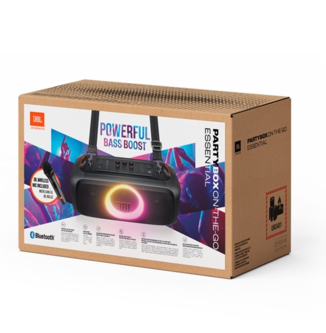 Jbl PartyBox On-The-Go Essential Original Portable Bluetooth Speaker with Microphone Black