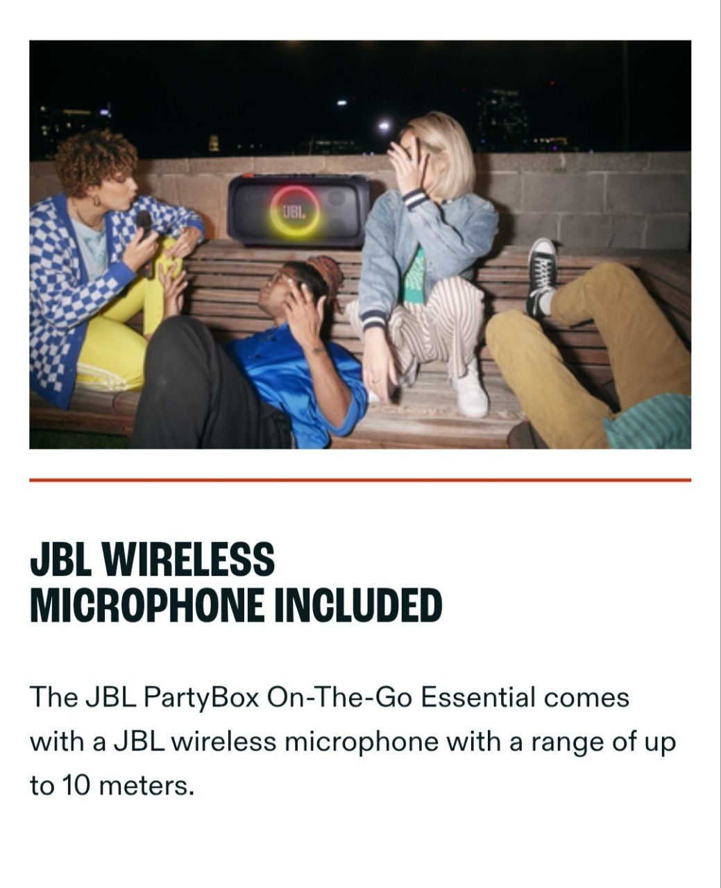 Jbl PartyBox On-The-Go Essential Original Portable Bluetooth Speaker with Microphone Black