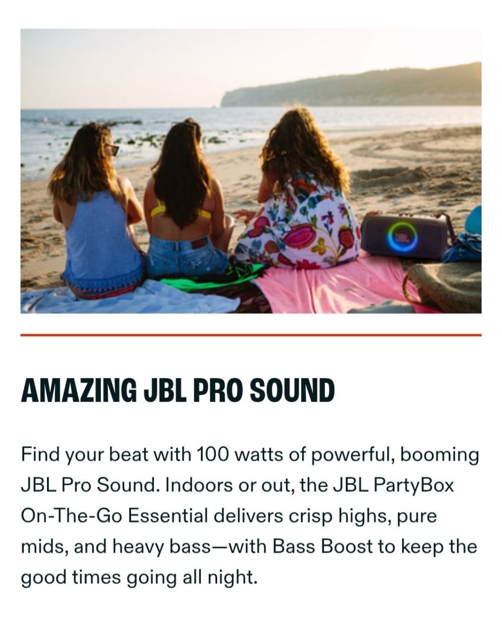 Jbl PartyBox On-The-Go Essential Original Portable Bluetooth Speaker with Microphone Black