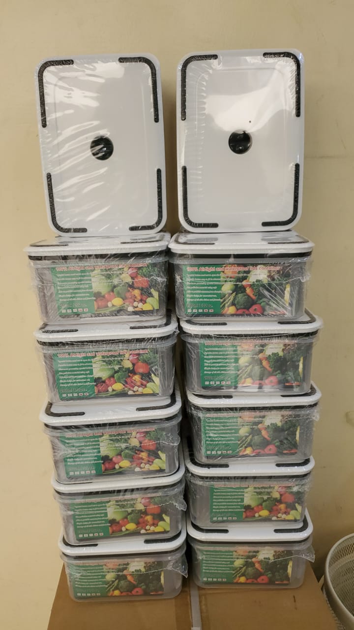 5 in 1 Food / Vegetable / Cereals / Fruits Storage Containers with Lids for Fridge, Cabinet & Kitchen Organizer – Airtight, Stackable, BPA-Free Food Storage Set