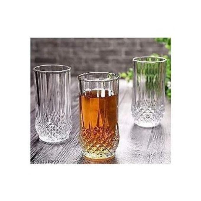 6PCS Long Diamond-Cut Drinking Glass Set – Elegant Crystal-Like Tumblers for Juice, Water, Cocktails & Home Décor | Durable & Stylish Glassware